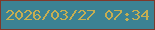 文字の大きさ：3、枠の色：80382a、背景の色：3c8293、文字の色：c6ae52 無料ブログパーツのブログ時計