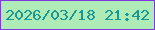 文字の大きさ：1、枠の色：8038df、背景の色：aeebb6、文字の色：189794 無料ブログパーツのブログ時計