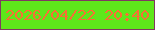 文字の大きさ：5、枠の色：803961、背景の色：5ee71a、文字の色：f96e35 無料ブログパーツのブログ時計