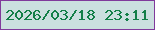 文字の大きさ：4、枠の色：80399b、背景の色：cbdfdf、文字の色：137f48 無料ブログパーツのブログ時計