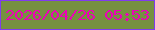 文字の大きさ：4、枠の色：803bef、背景の色：769041、文字の色：ec02b8 無料ブログパーツのブログ時計