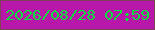 文字の大きさ：3、枠の色：804158、背景の色：b818aa、文字の色：03df3b 無料ブログパーツのブログ時計