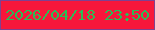 文字の大きさ：3、枠の色：804191、背景の色：f7173b、文字の色：2bbc55 無料ブログパーツのブログ時計