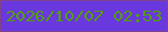 文字の大きさ：2、枠の色：80428b、背景の色：6938df、文字の色：539f00 無料ブログパーツのブログ時計