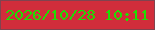 文字の大きさ：2、枠の色：80434f、背景の色：d12d3b、文字の色：20dd02 無料ブログパーツのブログ時計