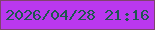 文字の大きさ：2、枠の色：80436f、背景の色：ba38ef、文字の色：1f5750 無料ブログパーツのブログ時計