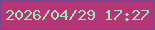 文字の大きさ：4、枠の色：80438f、背景の色：b53676、文字の色：9fe8b5 無料ブログパーツのブログ時計