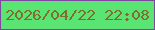 文字の大きさ：4、枠の色：8045a0、背景の色：59e473、文字の色：7f6f2d 無料ブログパーツのブログ時計
