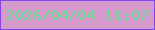文字の大きさ：2、枠の色：8045eb、背景の色：d59acb、文字の色：66df95 無料ブログパーツのブログ時計