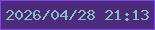 文字の大きさ：2、枠の色：8045ec、背景の色：4d2a7b、文字の色：84c1ba 無料ブログパーツのブログ時計
