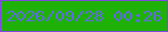 文字の大きさ：2、枠の色：8049de、背景の色：1fb108、文字の色：5e6cde 無料ブログパーツのブログ時計
