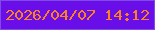 文字の大きさ：2、枠の色：804ae5、背景の色：690de9、文字の色：fe8120 無料ブログパーツのブログ時計