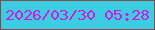 文字の大きさ：1、枠の色：804c4e、背景の色：3dcde2、文字の色：cf1cdb 無料ブログパーツのブログ時計
