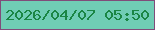文字の大きさ：5、枠の色：804c7a、背景の色：70cdb5、文字の色：1a8644 無料ブログパーツのブログ時計