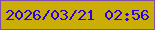 文字の大きさ：4、枠の色：804eb1、背景の色：caae06、文字の色：2700eb 無料ブログパーツのブログ時計