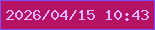 文字の大きさ：1、枠の色：804ef8、背景の色：b51264、文字の色：dfb3fe 無料ブログパーツのブログ時計