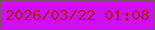 文字の大きさ：1、枠の色：804f63、背景の色：d10ff1、文字の色：a41f1c 無料ブログパーツのブログ時計