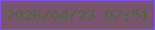 文字の大きさ：1、枠の色：804fef、背景の色：79546d、文字の色：4a673f 無料ブログパーツのブログ時計
