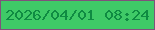 文字の大きさ：4、枠の色：80517b、背景の色：3fca67、文字の色：0f8b42 無料ブログパーツのブログ時計