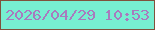 文字の大きさ：1、枠の色：80523c、背景の色：77efd1、文字の色：a97abe 無料ブログパーツのブログ時計