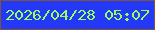 文字の大きさ：2、枠の色：805337、背景の色：2438f7、文字の色：98fd60 無料ブログパーツのブログ時計