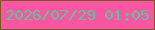 文字の大きさ：5、枠の色：80541f、背景の色：fb56a3、文字の色：5dc697 無料ブログパーツのブログ時計