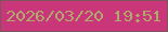 文字の大きさ：3、枠の色：80545b、背景の色：c93679、文字の色：b1a96c 無料ブログパーツのブログ時計