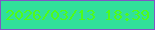 文字の大きさ：2、枠の色：8055c5、背景の色：31e09a、文字の色：4ffb18 無料ブログパーツのブログ時計