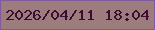 文字の大きさ：5、枠の色：80599e、背景の色：9c7c7d、文字の色：3e0c30 無料ブログパーツのブログ時計