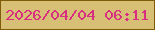 文字の大きさ：3、枠の色：805b08、背景の色：d7bf76、文字の色：d82f81 無料ブログパーツのブログ時計