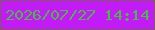 文字の大きさ：3、枠の色：805b59、背景の色：c21af8、文字の色：4bba3e 無料ブログパーツのブログ時計