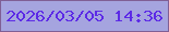 文字の大きさ：4、枠の色：805f95、背景の色：a5a4df、文字の色：5c2ae6 無料ブログパーツのブログ時計