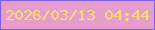 文字の大きさ：4、枠の色：805fe1、背景の色：e79dcb、文字の色：f6df75 無料ブログパーツのブログ時計