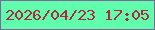 文字の大きさ：3、枠の色：80649b、背景の色：60feac、文字の色：af2843 無料ブログパーツのブログ時計
