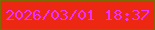 文字の大きさ：4、枠の色：806805、背景の色：ec2812、文字の色：ed2ffb 無料ブログパーツのブログ時計