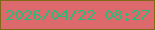 文字の大きさ：1、枠の色：806817、背景の色：dc6a6d、文字の色：2bba78 無料ブログパーツのブログ時計
