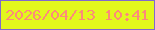 文字の大きさ：1、枠の色：806ace、背景の色：e2f81d、文字の色：fd8b7a 無料ブログパーツのブログ時計