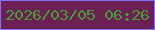 文字の大きさ：1、枠の色：8070fe、背景の色：6b1f52、文字の色：42a032 無料ブログパーツのブログ時計