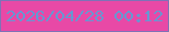 文字の大きさ：3、枠の色：8071b7、背景の色：e849a6、文字の色：6797d2 無料ブログパーツのブログ時計