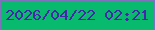 文字の大きさ：5、枠の色：8071bd、背景の色：08ba6d、文字の色：4326aa 無料ブログパーツのブログ時計