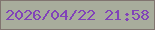 文字の大きさ：1、枠の色：80746f、背景の色：a8ad9c、文字の色：8143b8 無料ブログパーツのブログ時計