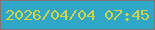 文字の大きさ：4、枠の色：807574、背景の色：31a7c7、文字の色：cfd447 無料ブログパーツのブログ時計