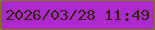 文字の大きさ：1、枠の色：807709、背景の色：ad29ce、文字の色：2e2804 無料ブログパーツのブログ時計