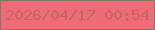 文字の大きさ：1、枠の色：807967、背景の色：ee6b78、文字の色：c6645e 無料ブログパーツのブログ時計