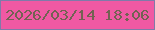 文字の大きさ：5、枠の色：807aa9、背景の色：f059a3、文字の色：736253 無料ブログパーツのブログ時計