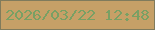 文字の大きさ：2、枠の色：807b5c、背景の色：c6a067、文字の色：79a064 無料ブログパーツのブログ時計