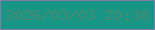 文字の大きさ：5、枠の色：807da6、背景の色：179686、文字の色：4a8a72 無料ブログパーツのブログ時計