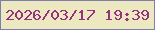 文字の大きさ：2、枠の色：807dac、背景の色：ece8c0、文字の色：96317e 無料ブログパーツのブログ時計
