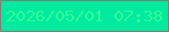 文字の大きさ：2、枠の色：808078、背景の色：02ea9f、文字の色：2efc99 無料ブログパーツのブログ時計