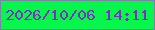 文字の大きさ：3、枠の色：8081a8、背景の色：04f74a、文字の色：7a30c0 無料ブログパーツのブログ時計